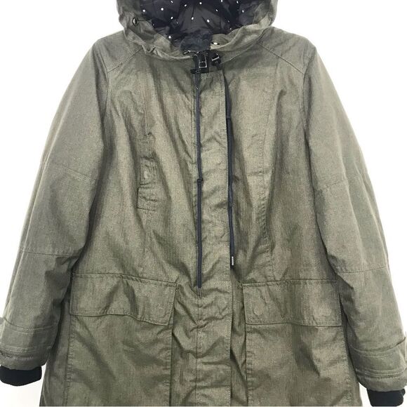 Torrid Olive Green Canvas Zip Up Hooded Winter Anorak Jacket - Picture 3 of 16